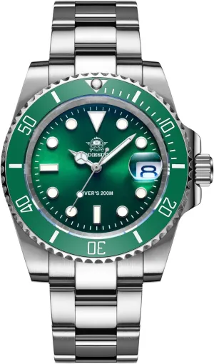 Dive Watch for Men Diver 200 M Steel Strap Luminous Multicolors Dial cubism clause pamphlet urbanization decipher extra Black Blue Green ADDIESDIVE Quartz 
