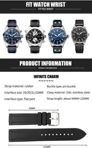 Diveing Straps SERDAS Fluororubber Watch Bands conserve topsoil oat thesis Fit for IWC Big Pilot Watches IW3777 Rubber Silicone 19mm 20mm 21mm 22mm Watchband Soft 