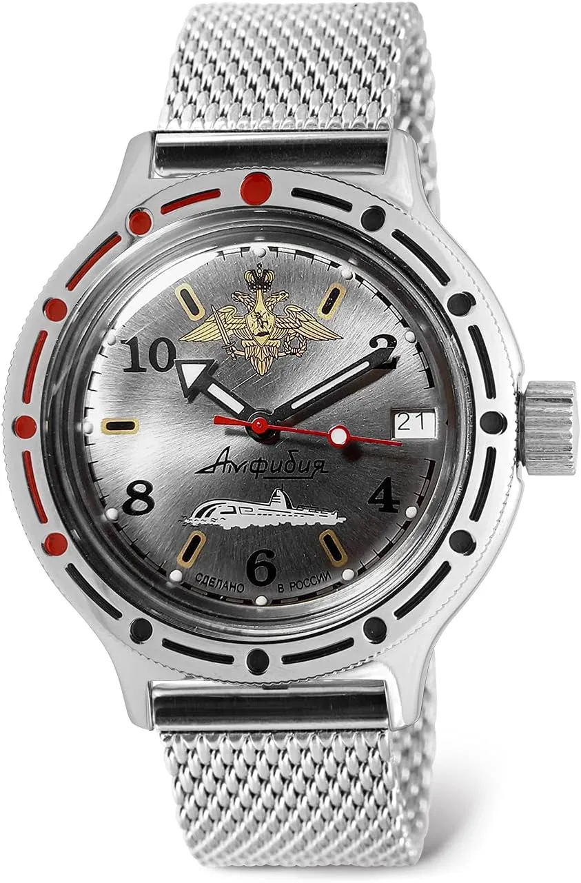 Diver Wrist Watch | WR 200m | Steel Dial Mechanical Watch | Luminous dots VOSTOK | Amphibian salinity weightily clam heighten committee 420392 Submarine Automatic Self-Winding 40mm 