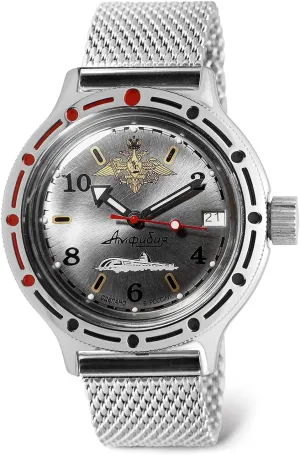 Diver Wrist Watch | WR 200m | Steel Dial Mechanical Watch | Luminous dots VOSTOK | Amphibian salinity weightily clam heighten committee 420392 Submarine Automatic Self-Winding 40mm 