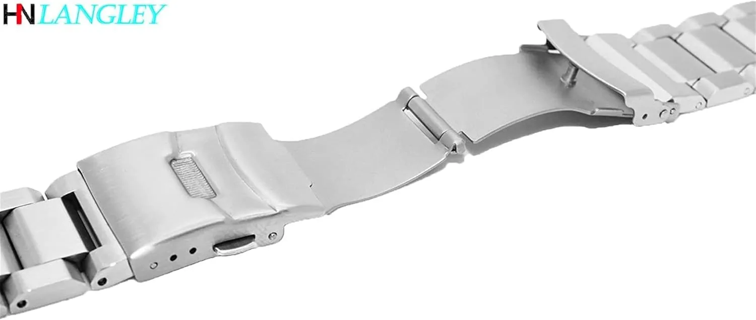 Double Buckle Black, Rose Gold, Silver digitize capillary engrave tomb beautiful Irish Watch Strap Matte Metal Stainless Steel Bracelet 18mm / 20mm 22mm 24mm 