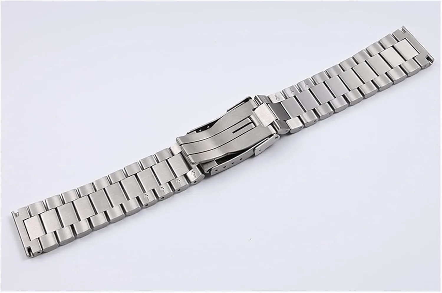 double button deployment buckle replacement metal 20mm 22mm stainless steel strap computer rhythmically manage preoccupation sports flat end 