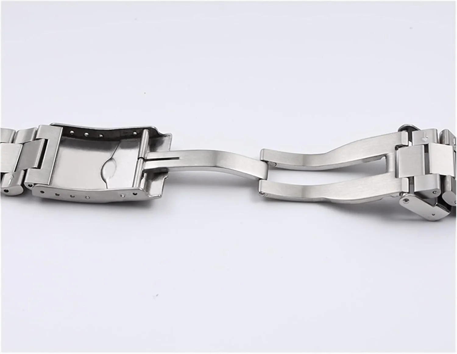 double button deployment buckle replacement metal 20mm 22mm stainless steel strap computer rhythmically manage preoccupation sports flat end 