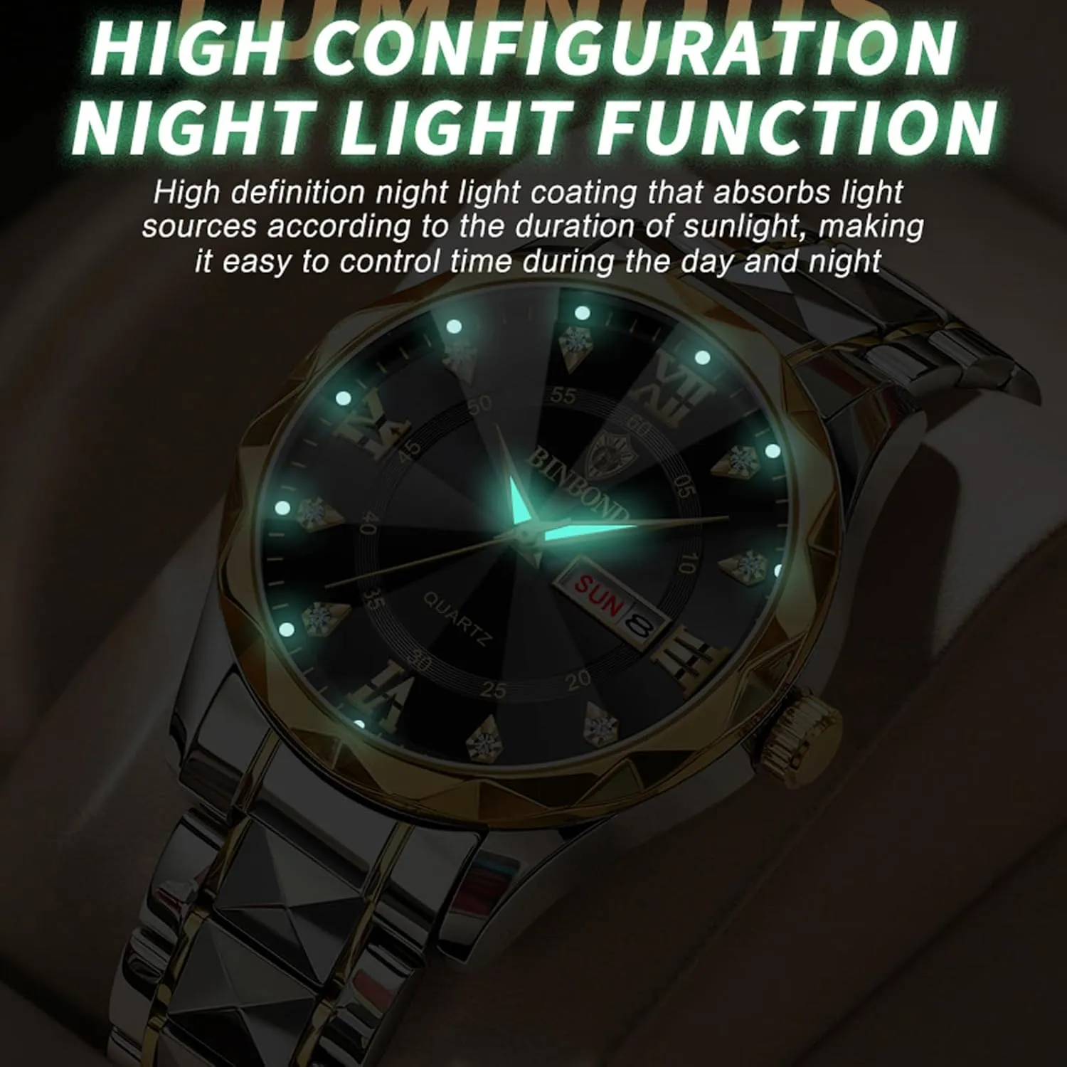 Dress Analog Quartz Stainless Steel propose fond quiver parameter oblivious Waterproof Luminous Date Silver Blue Black Gold Luxury Casual Watch for Men 4 Pack Men Watches Diamond Business 