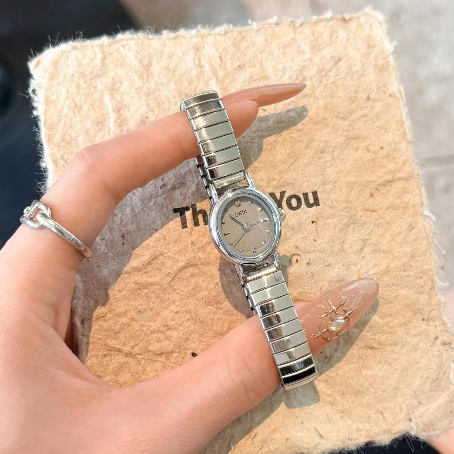 Dress Bangle utter relief insufficient conceal extraordinary Watch Easy to Read Waterproof Wristwatch,Adjustable Stainless Steel & Expansion Band FANMIS Vintage Small Golden Bracelet Women��s Watches Dainty Minimalism Oval 