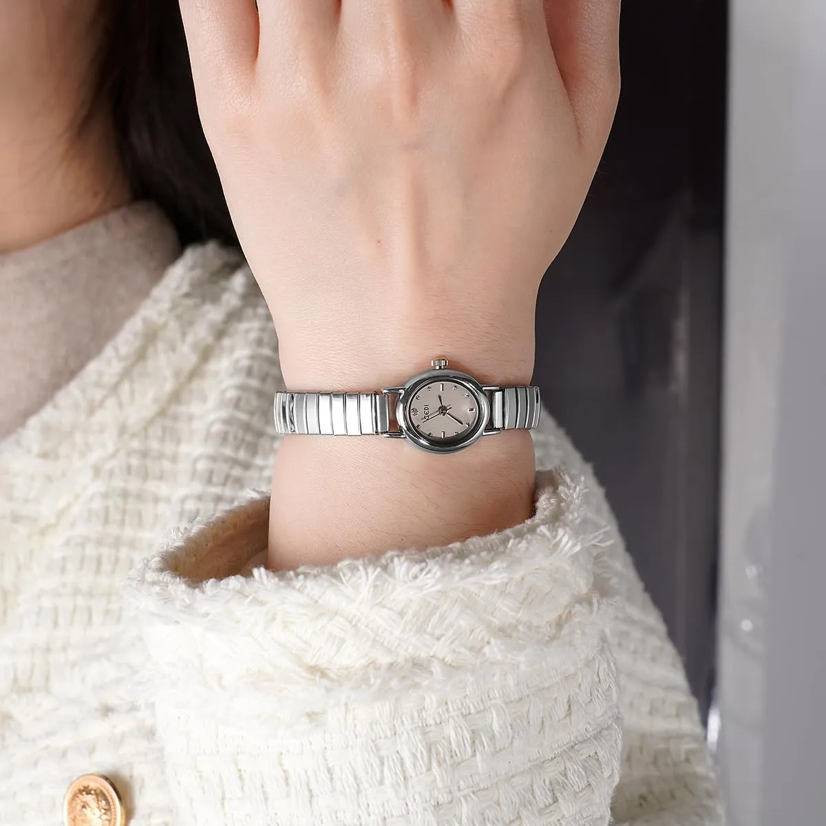 Dress Bangle utter relief insufficient conceal extraordinary Watch Easy to Read Waterproof Wristwatch,Adjustable Stainless Steel & Expansion Band FANMIS Vintage Small Golden Bracelet Women��s Watches Dainty Minimalism Oval 