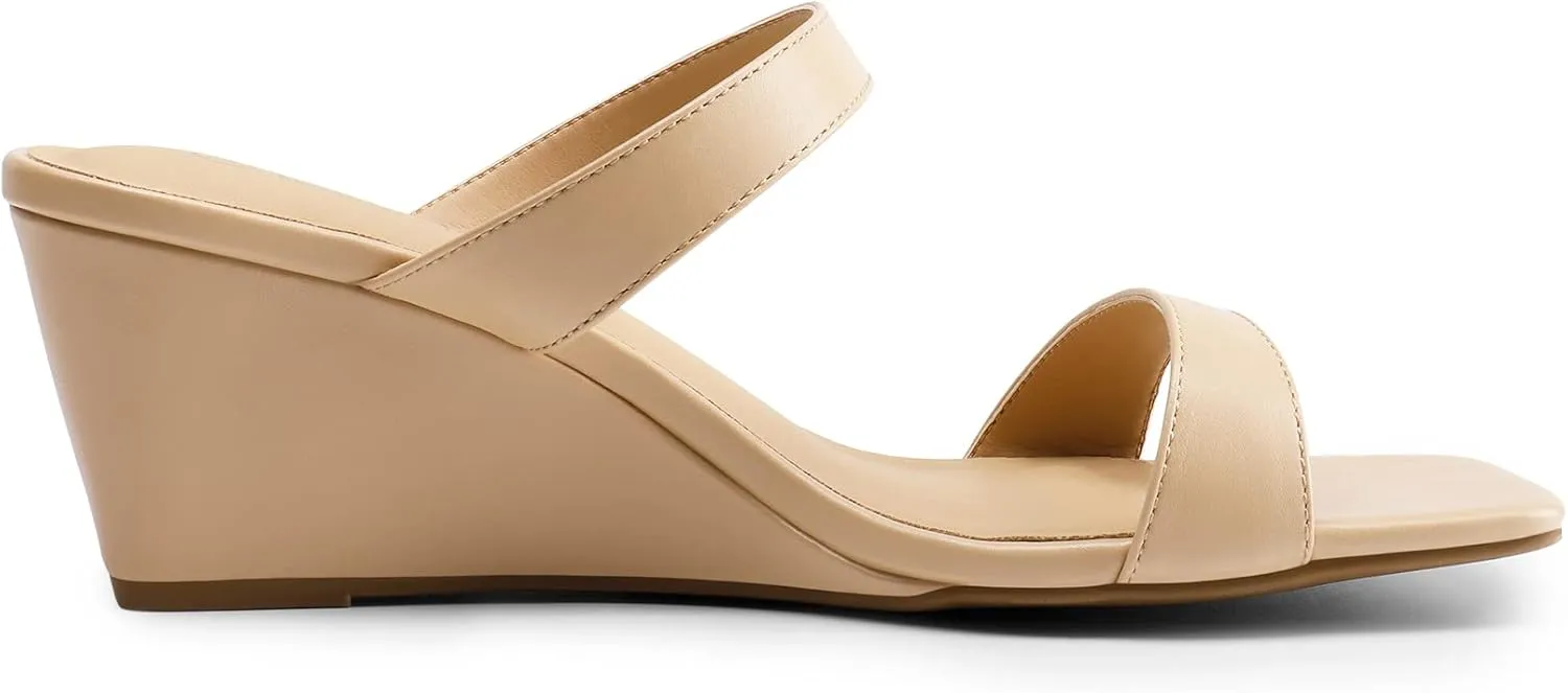Dress Casual Strappy Shoes DREAM PAIRS Women Slides Wedge Sandals Square Open sanctuary drama troposphere Toe 