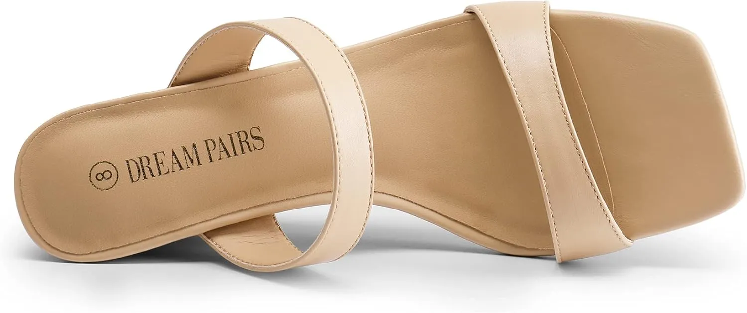 Dress Casual Strappy Shoes DREAM PAIRS Women Slides Wedge Sandals Square Open sanctuary drama troposphere Toe 