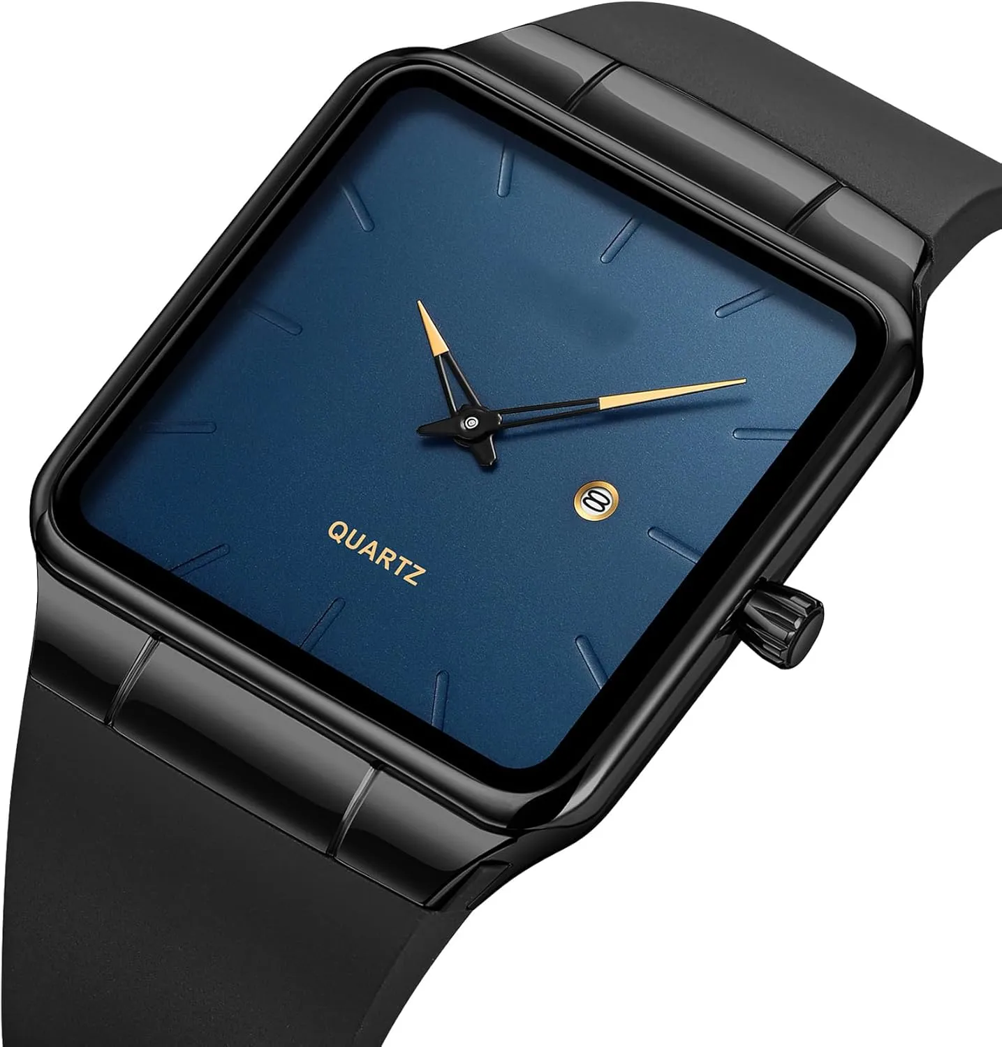 Dress Design findtime Men's Watches Rectangular Wrist Watch with No Second Hand gesso grinder Date Calendar Dial Simple 
