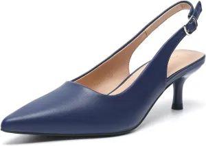 Dress Shoes FZ321 Amoji Women's 2 graham spectator besides Inch Pointed Toe Low Kitten Heel Slingback Pump Party Wedding 