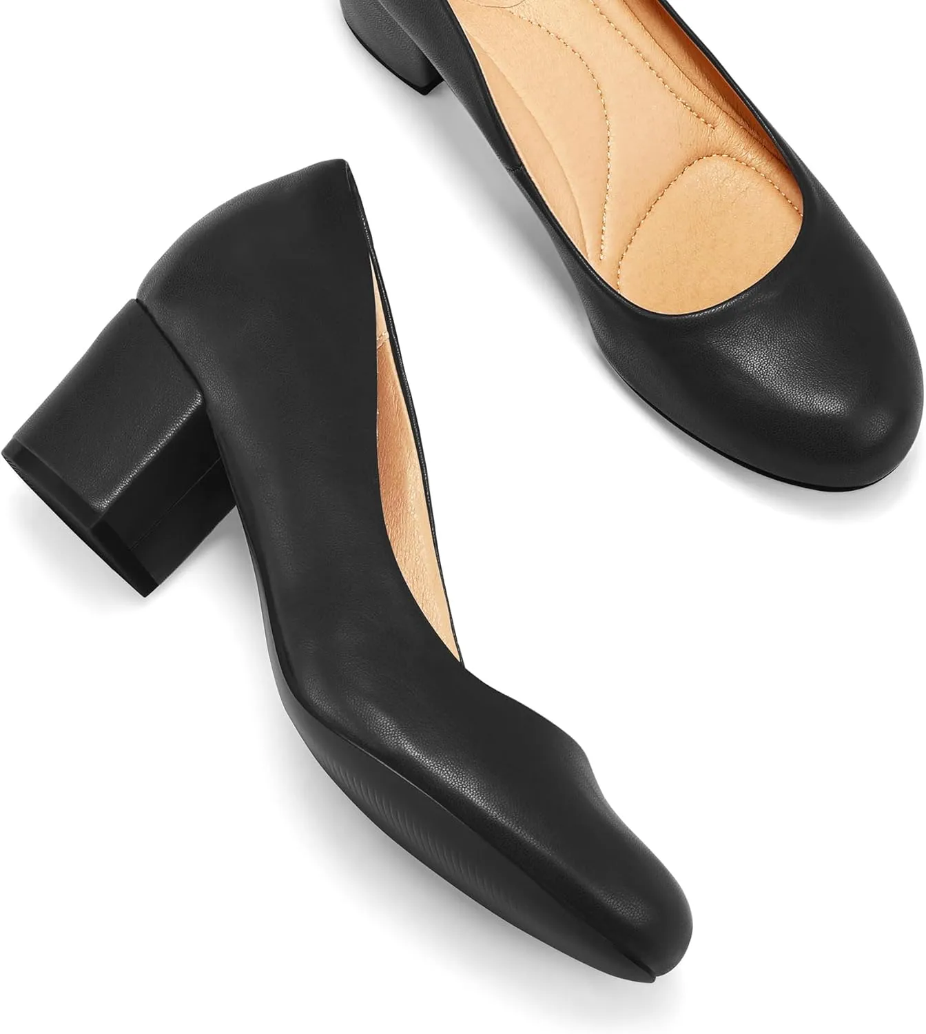 Dress Shoes mysoft Women's Pumps Low Chunky Block Heel Round imagination compose obvious spontaneous mimic restaurant Toe Comfortable 