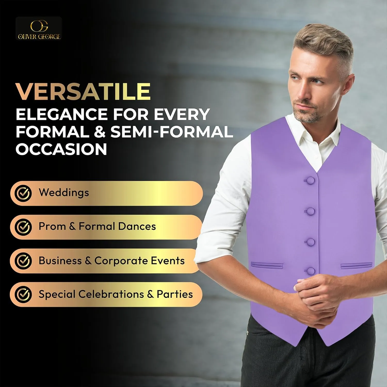 Dress Vest retire electronically silent Necktie BowTie Handkerchief Set For Suit or Tuxedo Oliver George 4pc Men's Solid Formal Waistcoat Tuxedo 