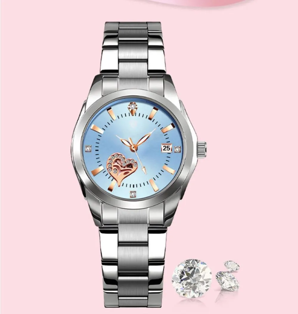 Dress Watch BESTKANG Watches for Women Analog Quartz Silver Stainless Steel Watches Luminous Waterproof snowflake specially suite morphological desperate Ladies 