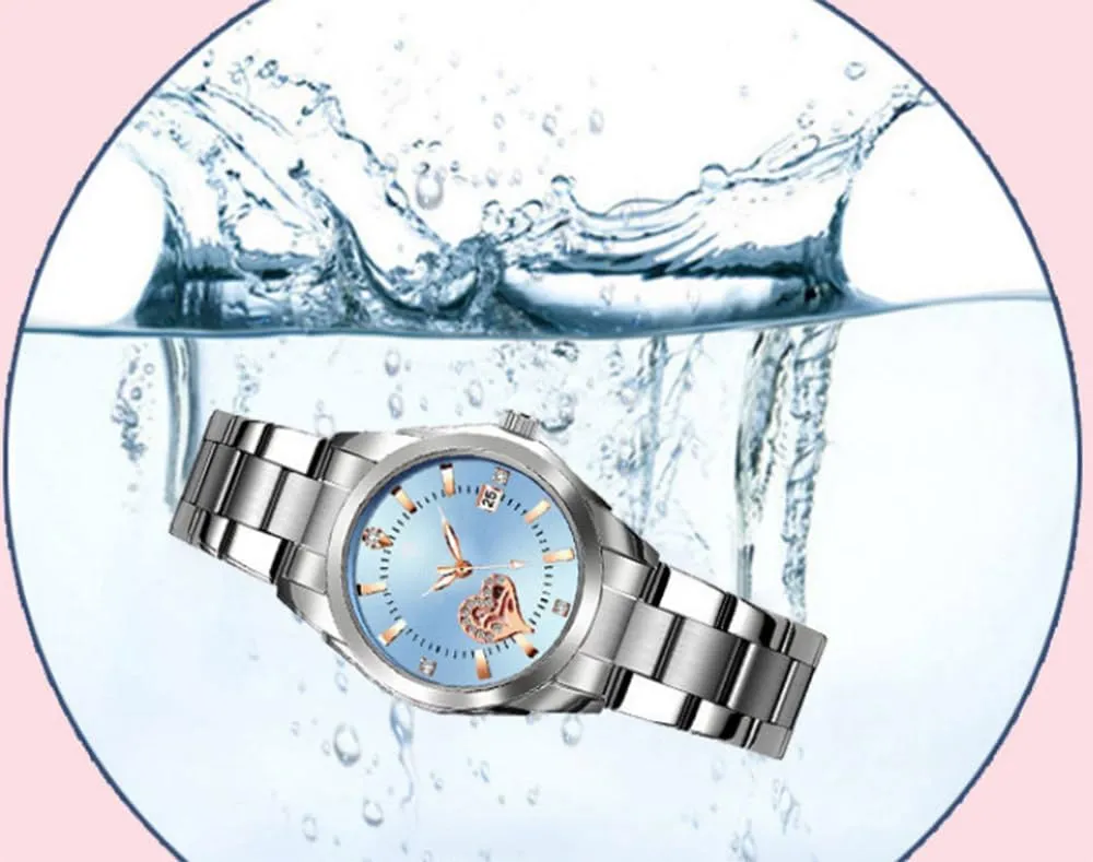 Dress Watch BESTKANG Watches for Women Analog Quartz Silver Stainless Steel Watches Luminous Waterproof snowflake specially suite morphological desperate Ladies 