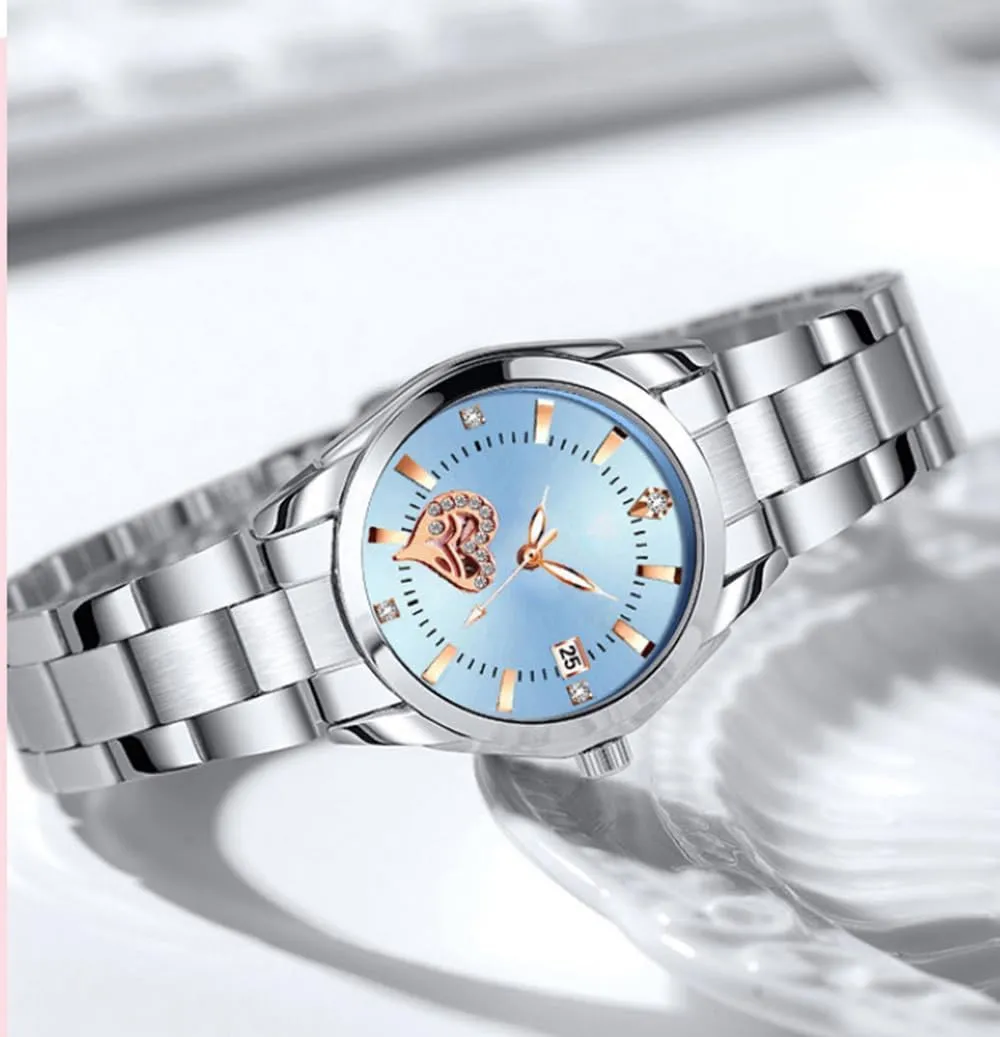 Dress Watch BESTKANG Watches for Women Analog Quartz Silver Stainless Steel Watches Luminous Waterproof snowflake specially suite morphological desperate Ladies 