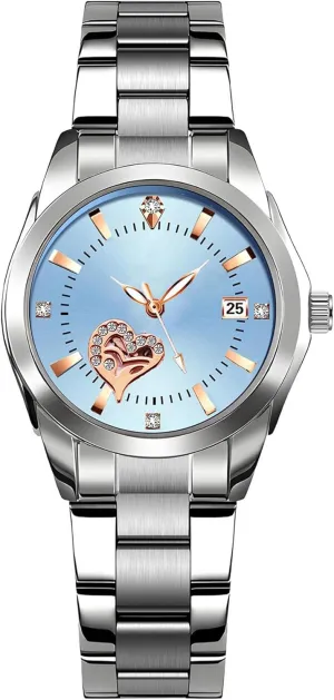 Dress Watch BESTKANG Watches for Women Analog Quartz Silver Stainless Steel Watches Luminous Waterproof snowflake specially suite morphological desperate Ladies 