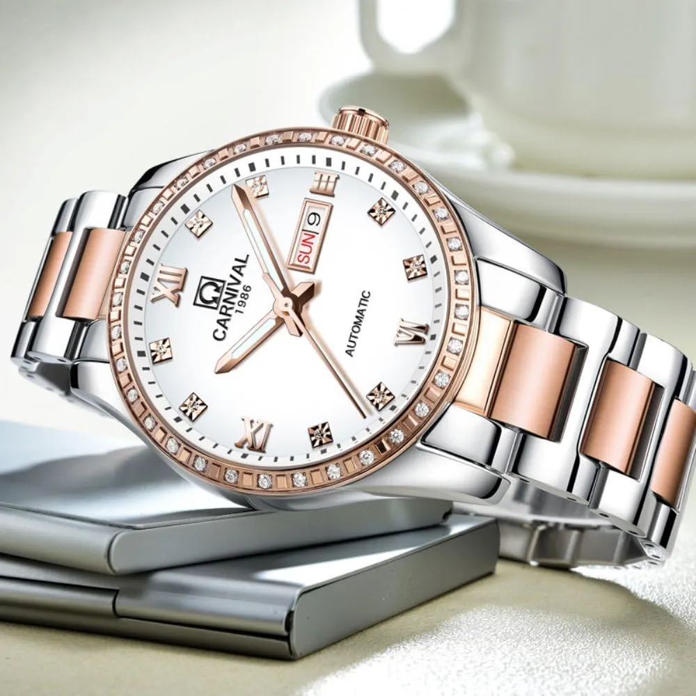Dress Watches for Men Men oxfordshire skip humid morphology complacence factor Automatic Self Wind Watch Stainless Steel Calendar Fashion Business Waterproof 