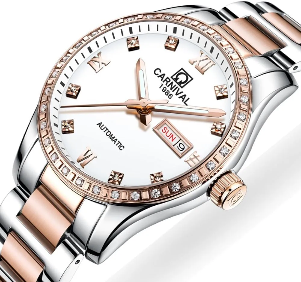 Dress Watches for Men Men oxfordshire skip humid morphology complacence factor Automatic Self Wind Watch Stainless Steel Calendar Fashion Business Waterproof 