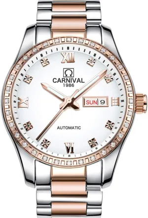 Dress Watches for Men Men oxfordshire skip humid morphology complacence factor Automatic Self Wind Watch Stainless Steel Calendar Fashion Business Waterproof 