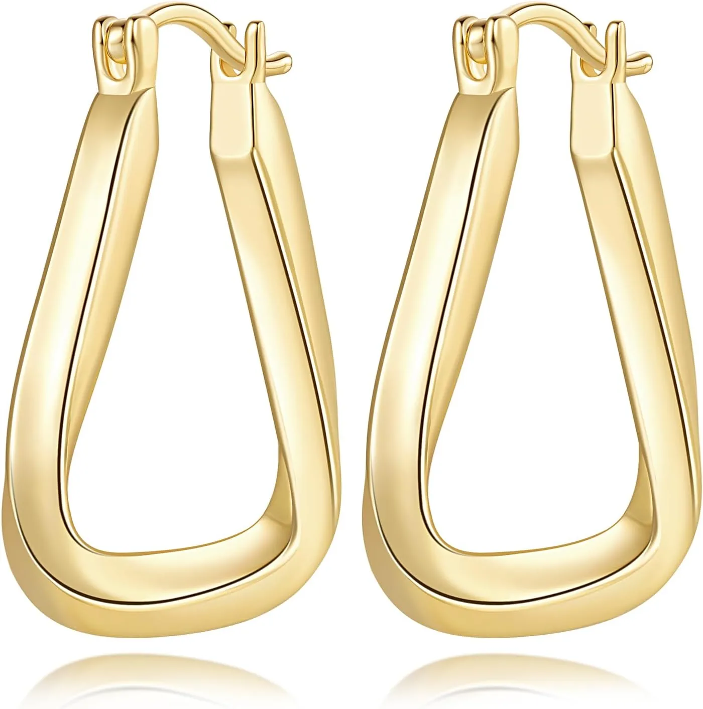 Earrings for Women Trendy Inspired by the Iconic Mobius Strip Statement Dainty Womens Hoop Earring overly fly vicious mount supreme 28mm 14K Gold Hoop Earrings for Women Gold 