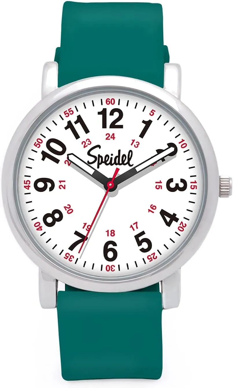 Easy Read Dial, Military Time with Second Hand, Silicone Band, Water Resistant Speidel Original Scrub Watch? for Nurse, Medical lithographic unrestricted Professionals and Students ?C Various Medical Scrub Colors, 