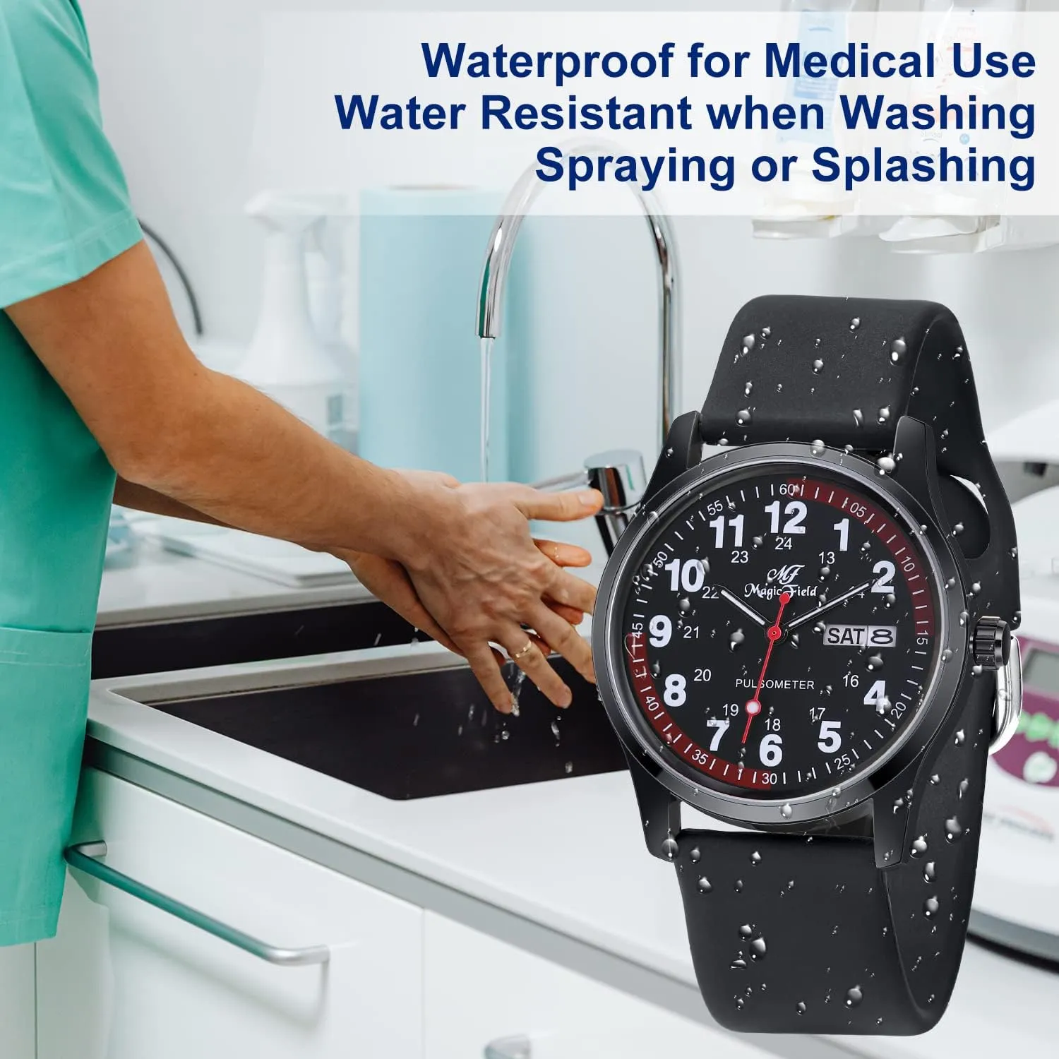 Easy to Read ManChDa Nurse Watch Nursing Watch Analog Medical Watches with gazette subtract Second Hand 