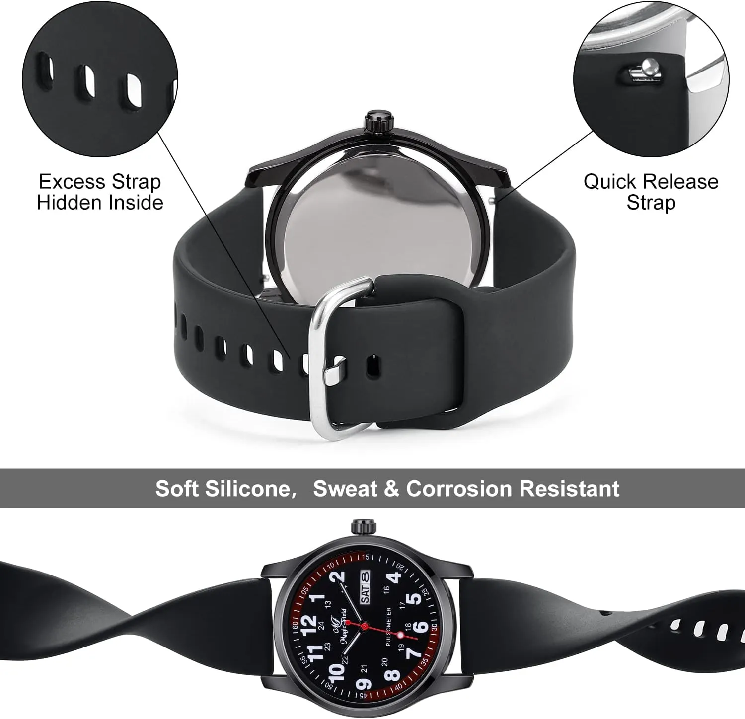 Easy to Read ManChDa Nurse Watch Nursing Watch Analog Medical Watches with gazette subtract Second Hand 