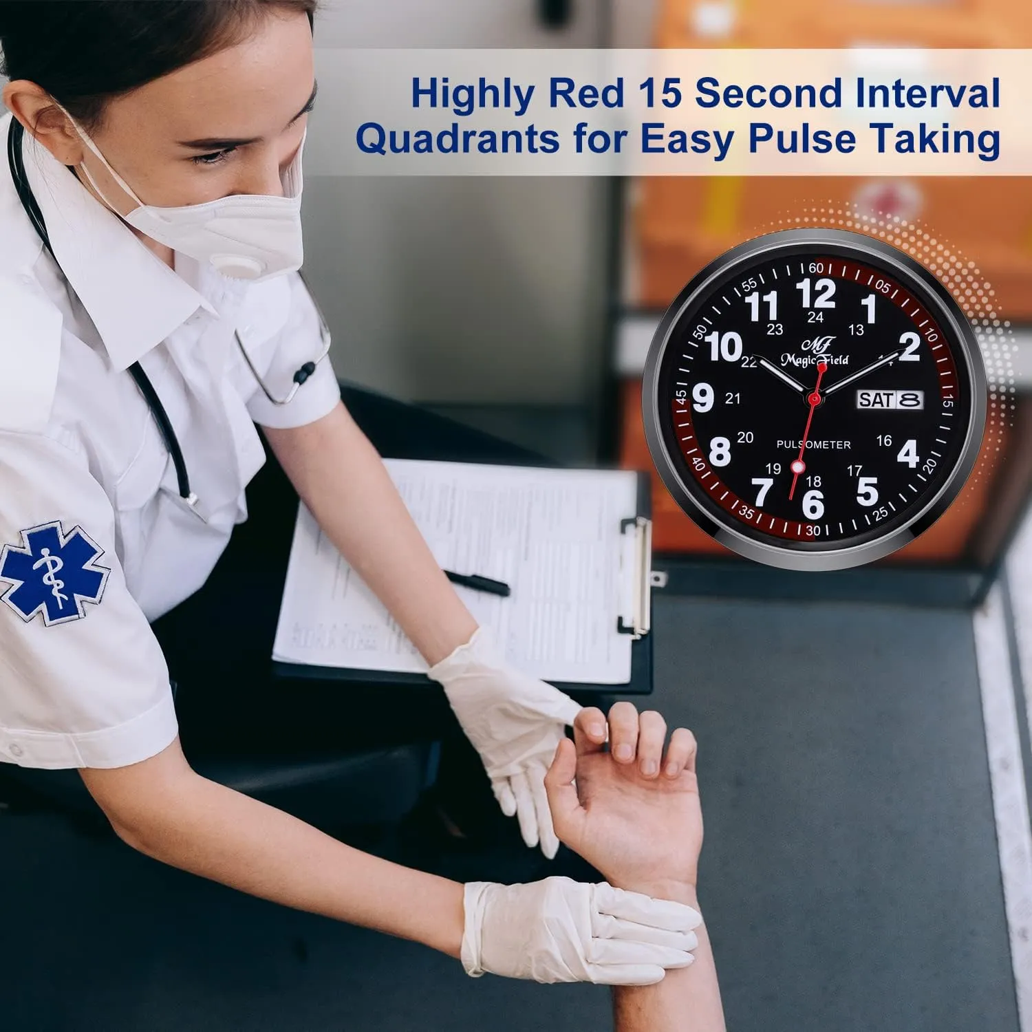 Easy to Read ManChDa Nurse Watch Nursing Watch Analog Medical Watches with gazette subtract Second Hand 