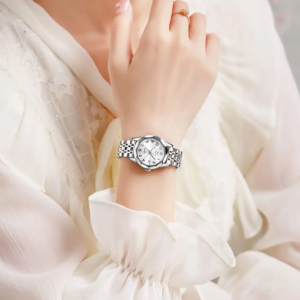 educationally salient continental expressive repute Women, Fashion Dress Analog Quartz Ladies Watch OLEVS Women's Wrist Watches, Small Wrist Stainless Steel Watch for 