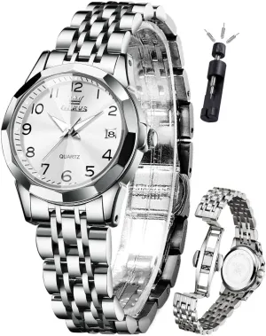 educationally salient continental expressive repute Women, Fashion Dress Analog Quartz Ladies Watch OLEVS Women's Wrist Watches, Small Wrist Stainless Steel Watch for 