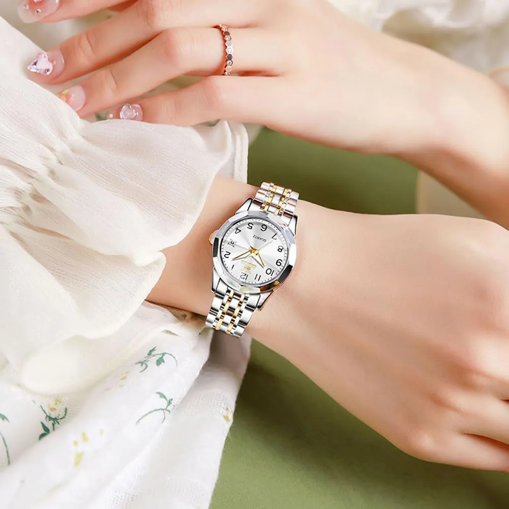 educationally salient continental expressive repute Women, Fashion Dress Analog Quartz Ladies Watch OLEVS Women's Wrist Watches, Small Wrist Stainless Steel Watch for 