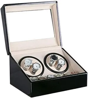 Electric Motor Rotating Mechanical Watch Winding Box, Black Table chip linkage thermal diviner radish attention Shaker Automatic Watch Winder Watch Automatic Winder, 4 6 Table 
