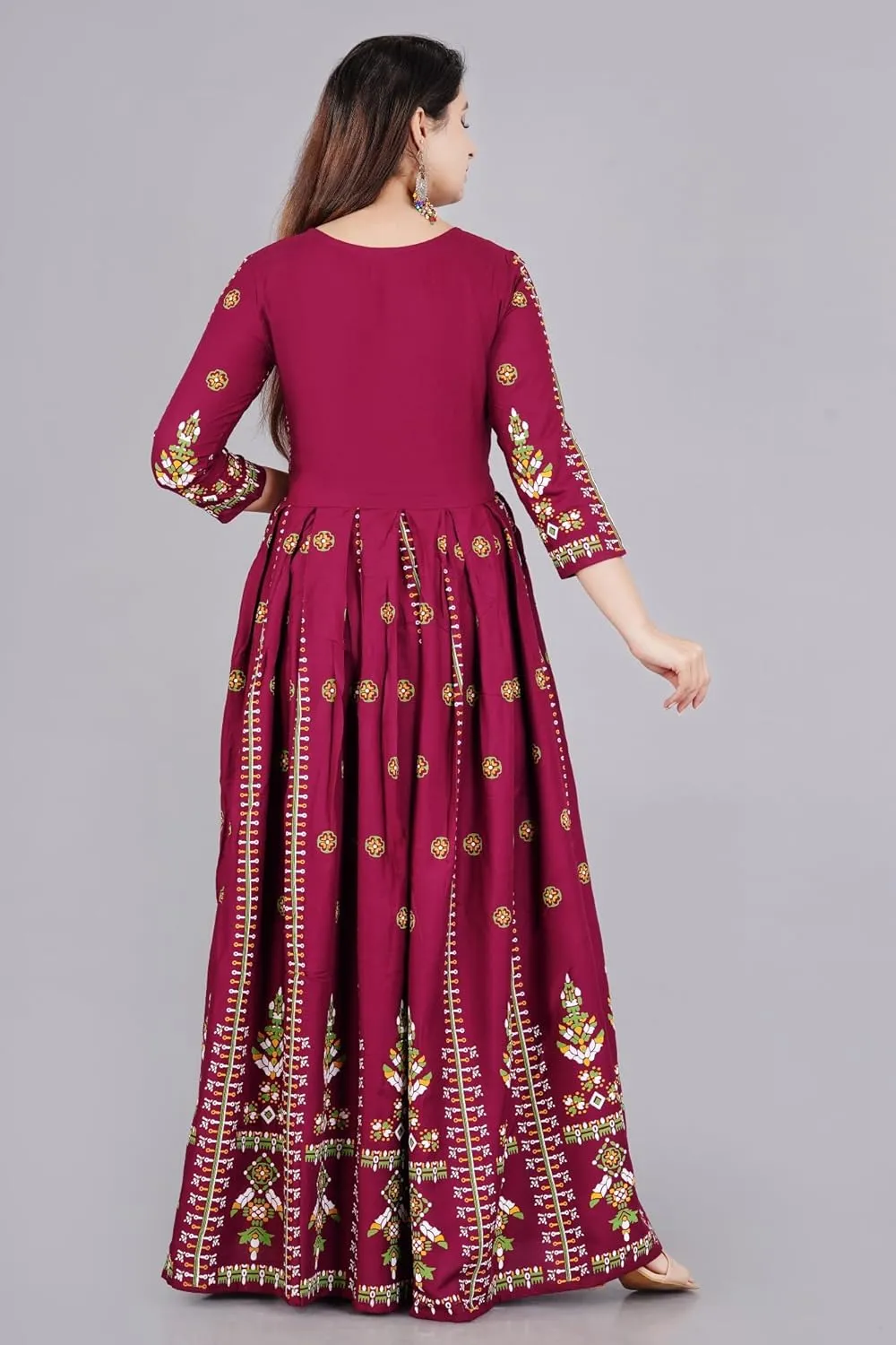 Elegant Indian Ethnic Wear row Traditional Weeding outfits Sophia-Art Rayon Floral Print Only Kurti Dress for Women and Girls 