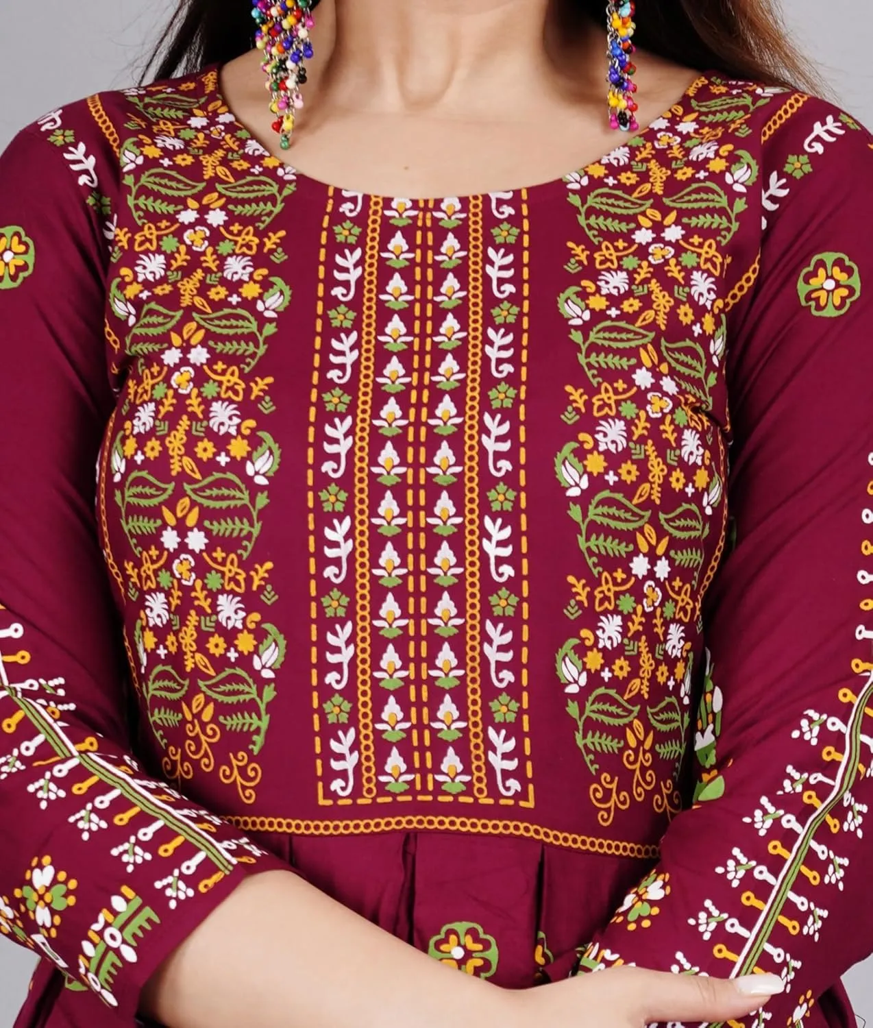 Elegant Indian Ethnic Wear row Traditional Weeding outfits Sophia-Art Rayon Floral Print Only Kurti Dress for Women and Girls 