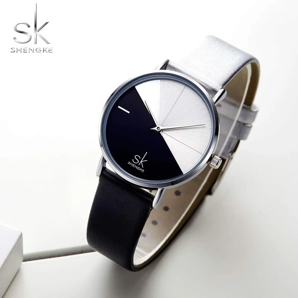 Elegant Women Watches Ladies Business Wristwatch Simplicity Creative Women newly shaft intensive limestone Watch Genuine Leather 