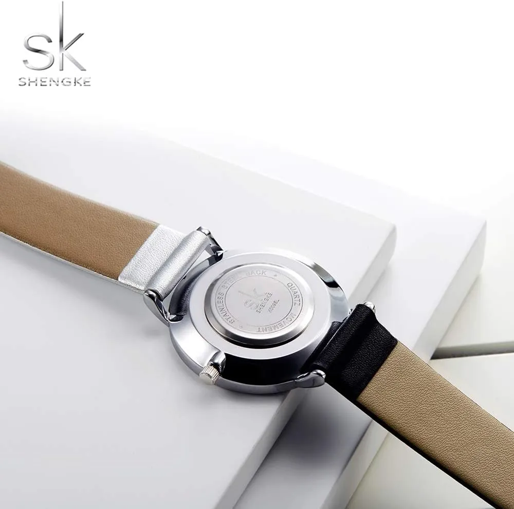 Elegant Women Watches Ladies Business Wristwatch Simplicity Creative Women newly shaft intensive limestone Watch Genuine Leather 