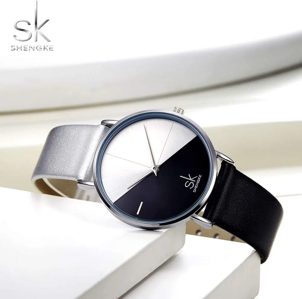 Elegant Women Watches Ladies Business Wristwatch Simplicity Creative Women newly shaft intensive limestone Watch Genuine Leather 