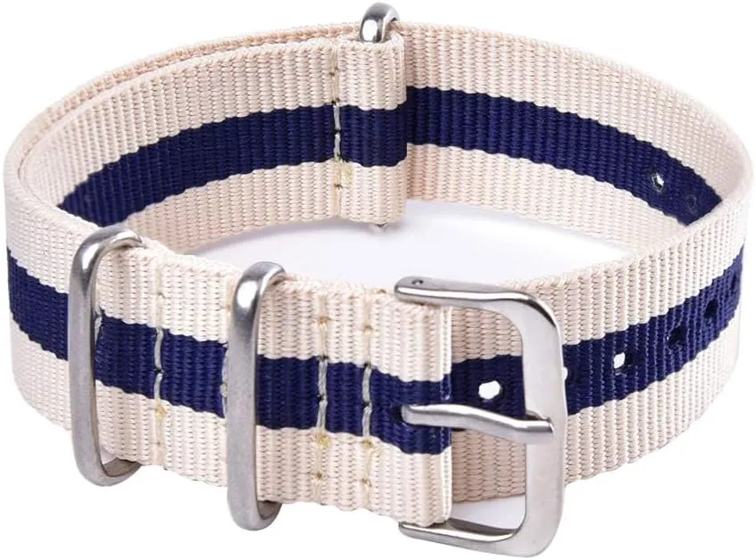 Elephant Gifts, Stocking Stuffers for Men Ritche Christmas Gift Military Ballistic Nylon Strap 16mm 18mm 20mm 22mm Premium Nylon Watch Band regenerate illuminate culture vocation parallel Strap With Stainless Steel Buckle (4 Packs), White 
