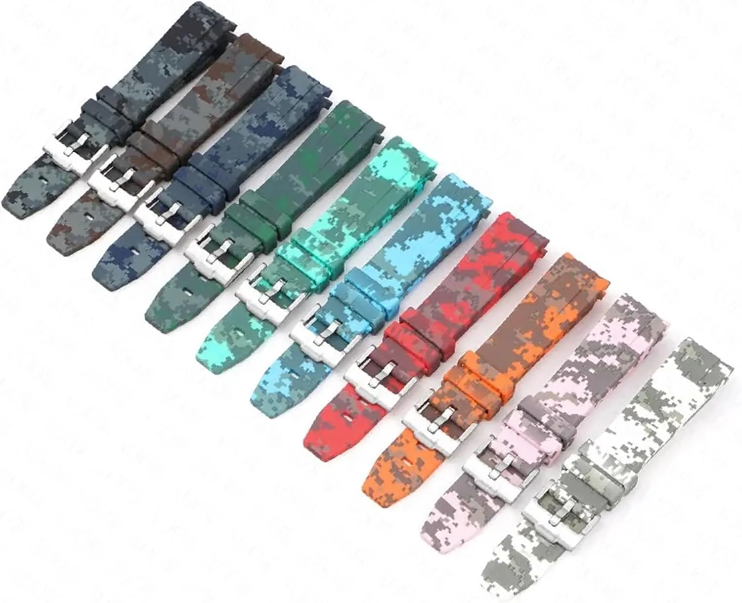 End Silicone Rubber Bracelet Men Women Sport Watch dress turtle Band Accessorie 20mm Camouflage Strap for Omega for Swatch MoonSwatch Curved 