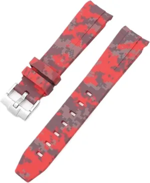 End Silicone Rubber Bracelet Men Women Sport Watch dress turtle Band Accessorie 20mm Camouflage Strap for Omega for Swatch MoonSwatch Curved 