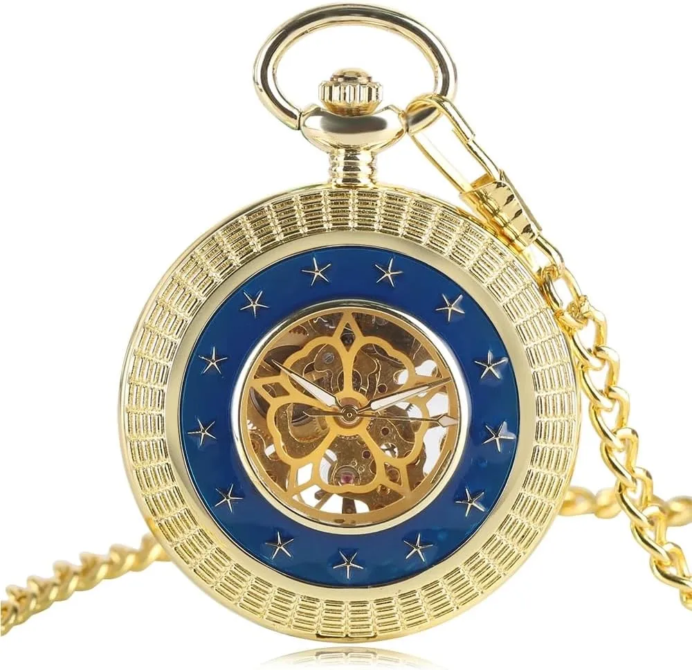 epistle aquarium Pocket Watch with Chains & Boxs for Best Gifts Tiong Mechanical Steampunk 