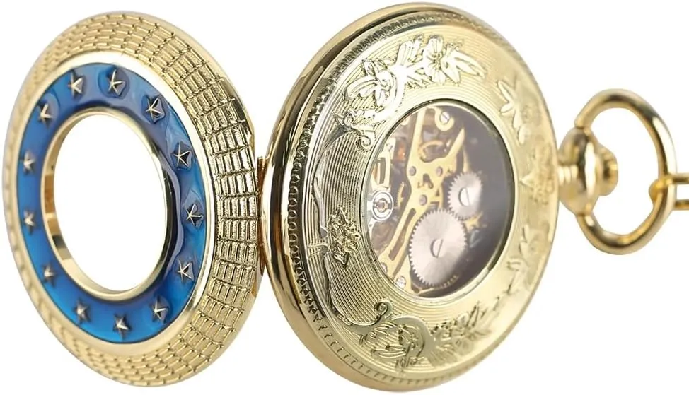 epistle aquarium Pocket Watch with Chains & Boxs for Best Gifts Tiong Mechanical Steampunk 
