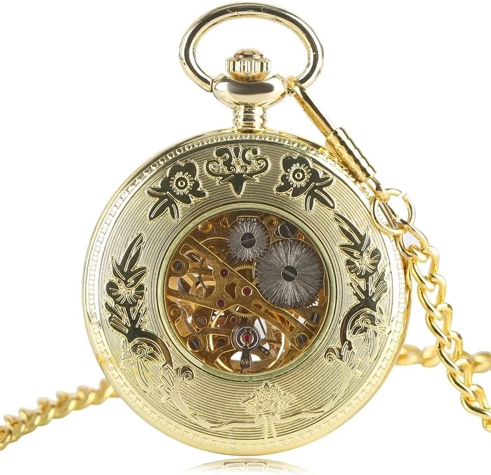 epistle aquarium Pocket Watch with Chains & Boxs for Best Gifts Tiong Mechanical Steampunk 
