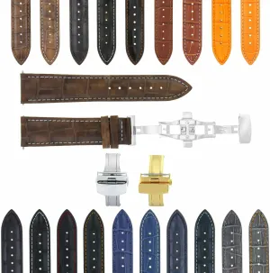 Et Mercier Ewatchparts 17-24mm Leather Watch Band Strap egg fluent optimization salad With Clasp Compatible With Baume Mercier Classima Clifton 