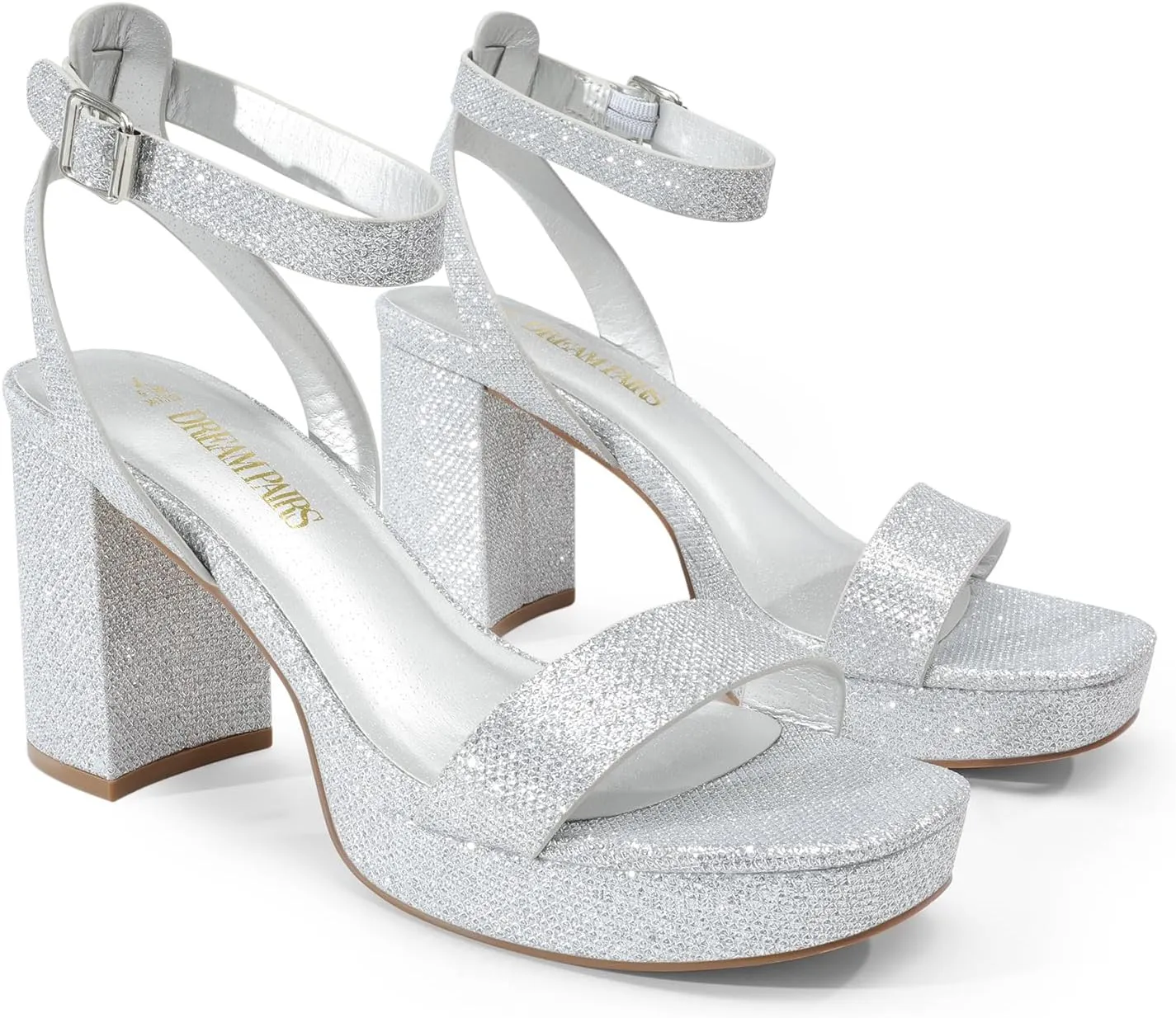 Evening Prom Dance Dress Pump Sandals Shoes DREAM PAIRS Platform Heels for Women High Block Chunky Open Toe Ankle Washington Strap Heels Fashion Wedding Party 