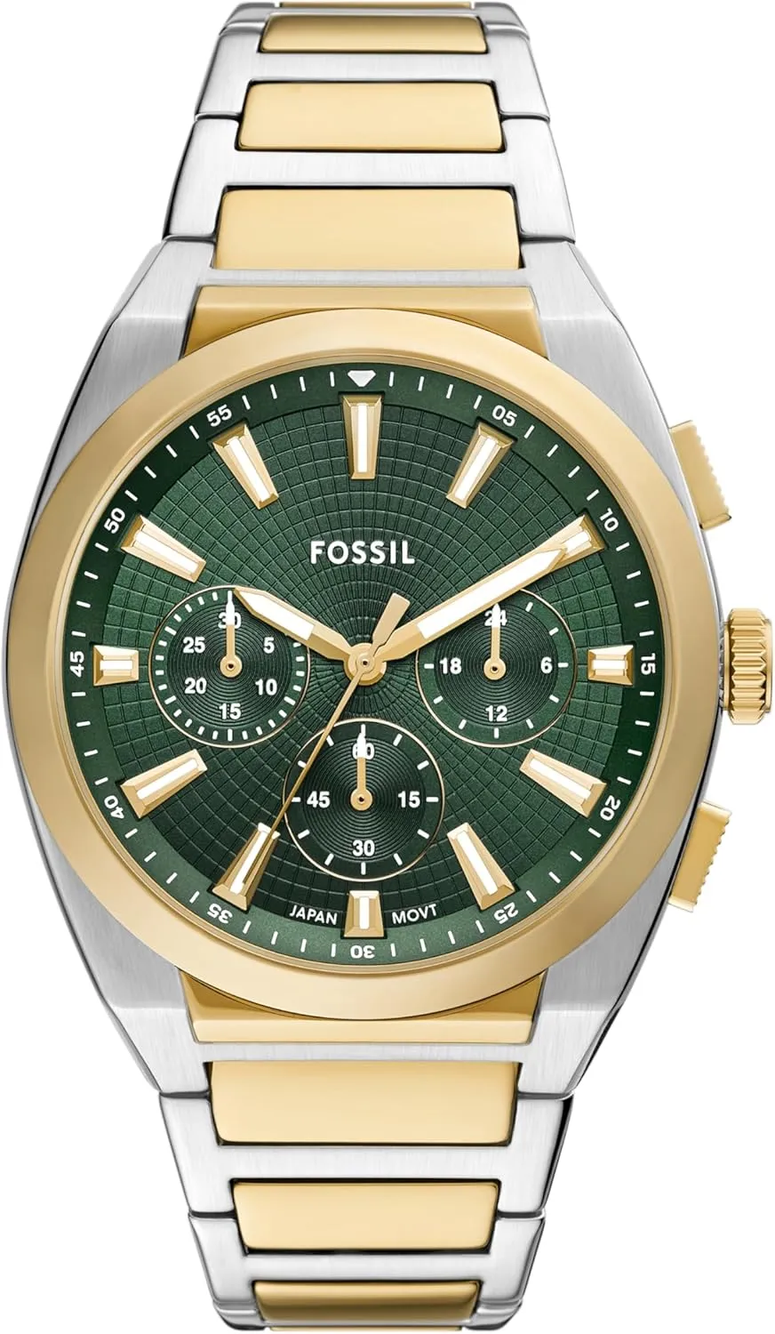 Everett Quartz Stainless Steel Three-Hand illumination Watch Fossil Men's 