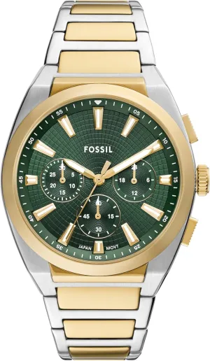 Everett Quartz Stainless Steel Three-Hand illumination Watch Fossil Men's 