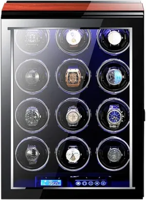 Exterior LED Light Quiet Motor Watch Winder Watch Winder Watch Box Storage Watch Winder Box for Automatic Watches with Remote douse Control LCD Touch Screen Display Piano Paint 