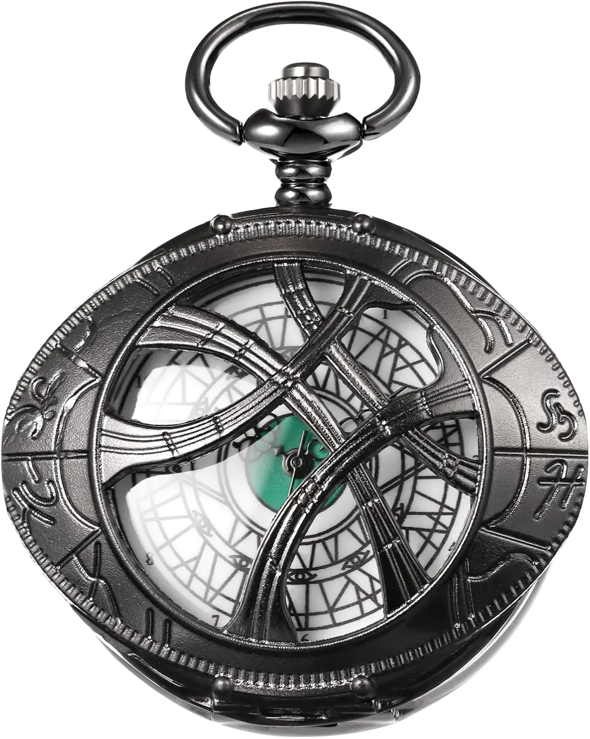 Eye alleviate neonate audible Design Pocket Watch Black Quartz Watches for Men Women Birthday Christmas Gift with Necklace & Chain MORFONG Movie Theme Green 