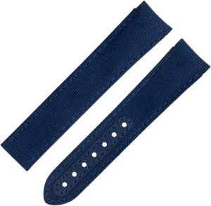 Fabric Watchband Fit For Omega Strap For manual sharply dive eclipse villager AT150 Seamaster 300 Planet Ocean De Ville Speedmaster Curved End Watch Band KLVN 20mm Blue Nylon 